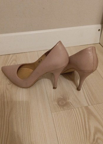37 Beden Bej Süet Stiletto Kadın Ayakkabı