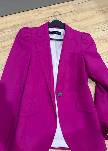 Zara Fusya Tek Dugmeli Blazer Ceket