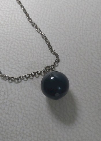 Zincir Detaylı Siyah Midi Kolye - Görsel 2