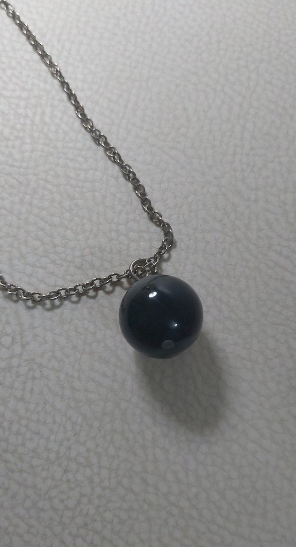 Zincir Detaylı Siyah Midi Kolye - Görsel 2