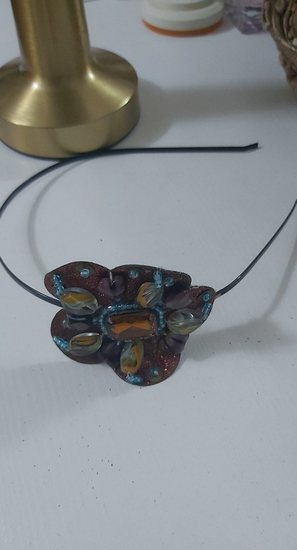 Boncuklu Seramik Çiçek Saç Aksesuarı - Görsel 3