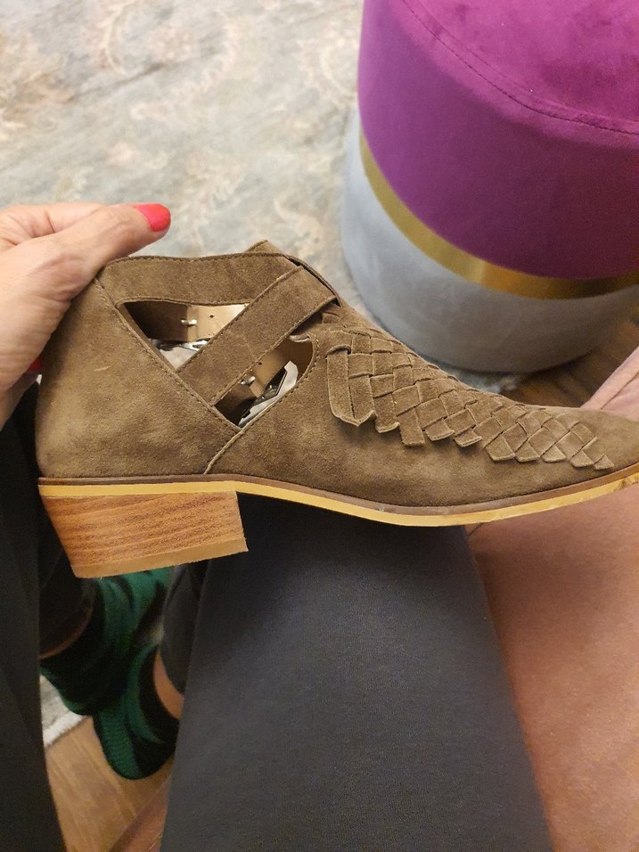 Bej Süet Tokalı Bohem Kadın Bot - Görsel 5