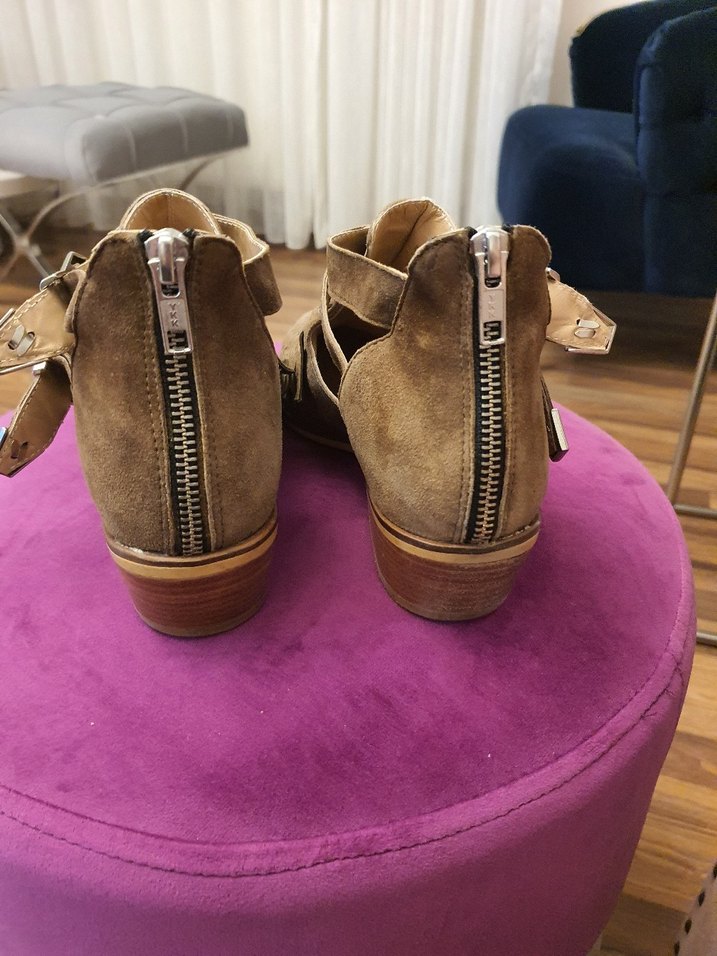 Bej Süet Tokalı Bohem Kadın Bot - Görsel 3