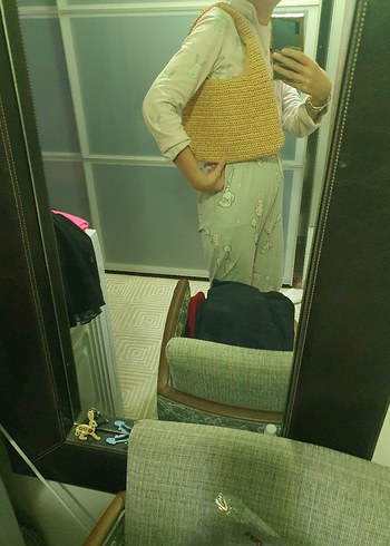 Bej Örgü Kadın Çanta mango - Görsel 3