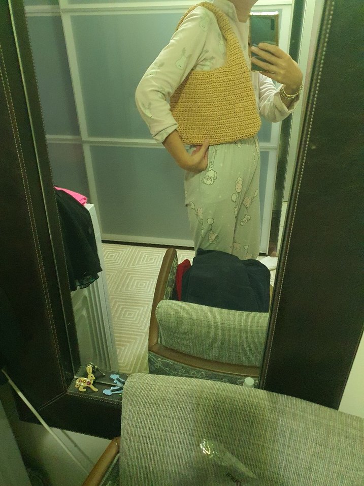 Bej Örgü Kadın Çanta mango - Görsel 3