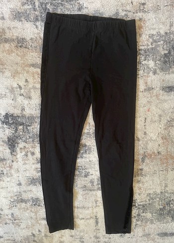 Siyah Kadın Şeritli Tayt - Görsel 3