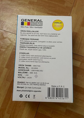 Pastel Mavi Mini Masa Vantilatörü - Görsel 4