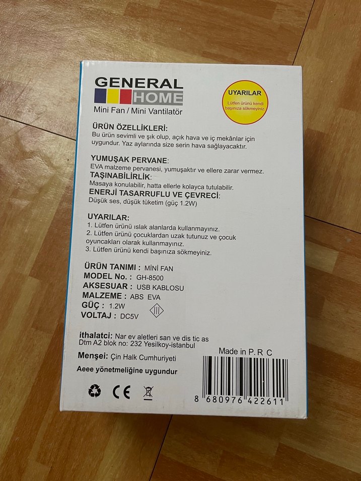 Pastel Mavi Mini Masa Vantilatörü - Görsel 4