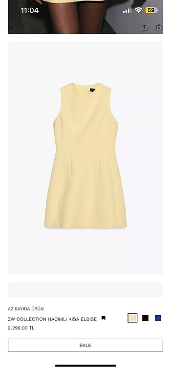 Zara Zara Kısa Elbise butter yellow