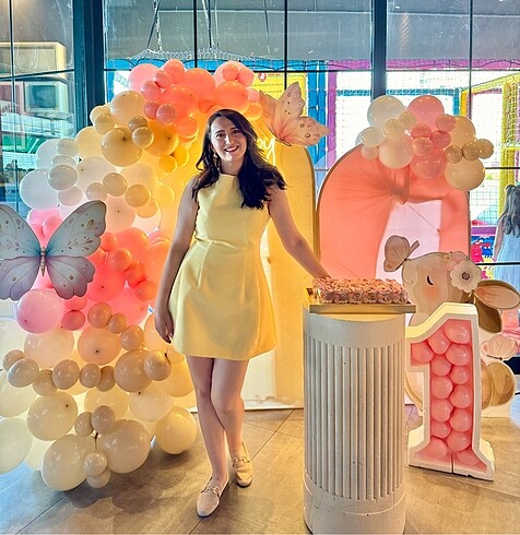 Zara Kısa Elbise butter yellow