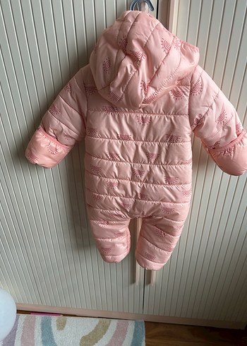 Pembe Bebek Tulumu Çift Fermuarlı Astronot Mont - Görsel 3