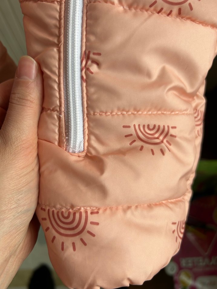 Pembe Bebek Tulumu Çift Fermuarlı Astronot Mont - Görsel 5