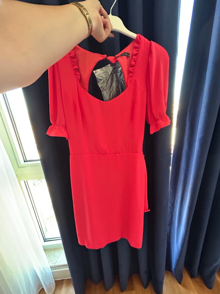 Milla Şifon Kemerli Kısa Elbise - Görsel 2