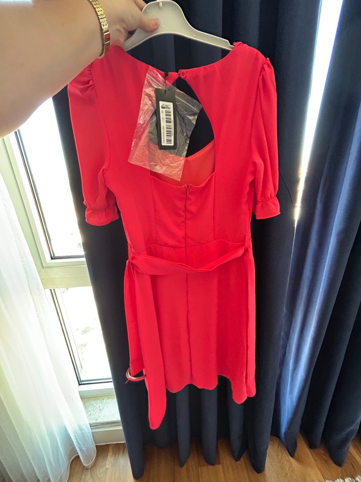 Milla Şifon Kemerli Kısa Elbise - Görsel 3