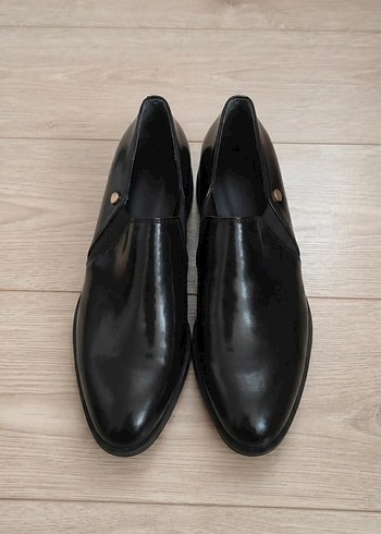 Hotiç Sik Siyah Deri Slip On Ayakkabi