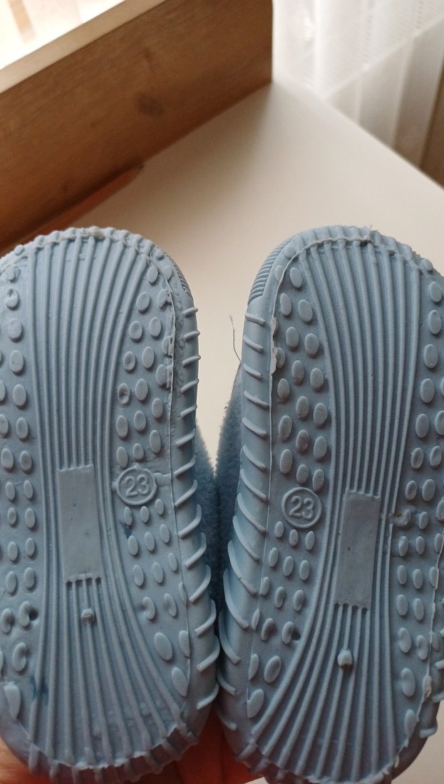 Kız Çocuk Mavi Baskılı Sıcak Ev Terliği - Görsel 3