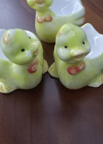 yumurtalık  Sarı Pastel Renkli Ördek Biblo Seti - Görsel 3