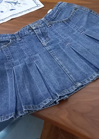 Düğmeli Mavi Denim çocuk Jean 12yaş - Görsel 4
