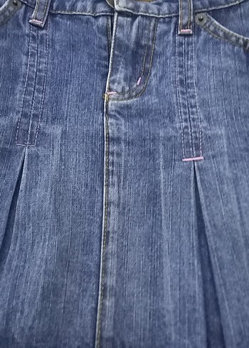 Düğmeli Mavi Denim çocuk Jean 12yaş - Görsel 3