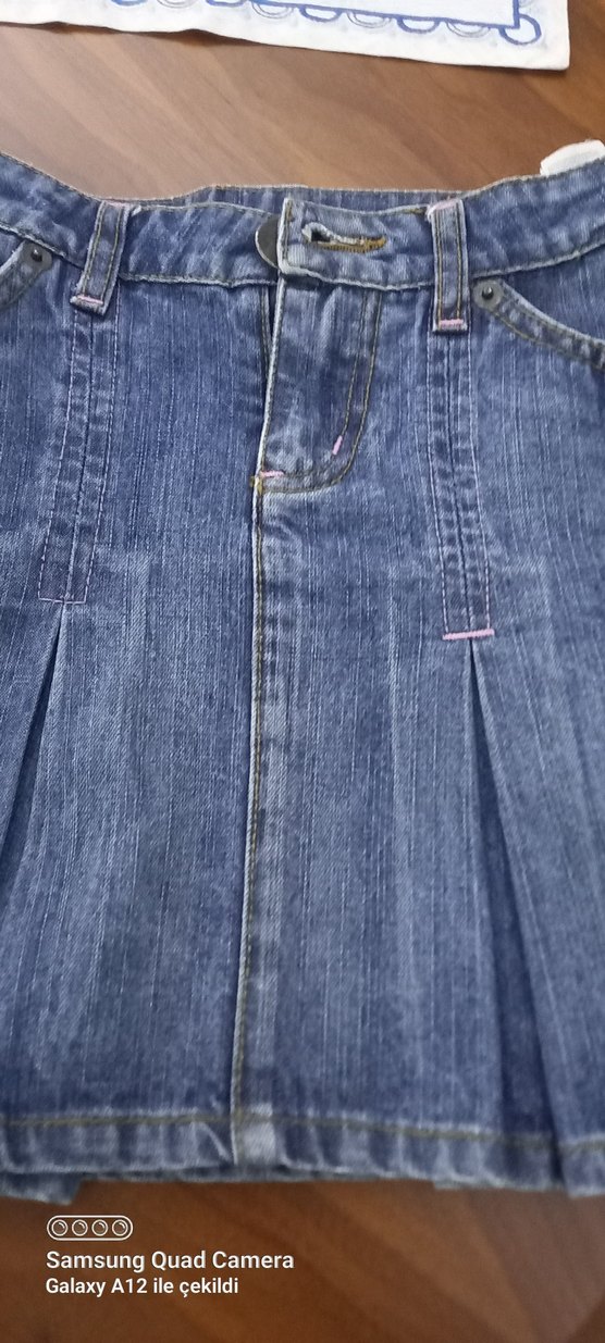 Düğmeli Mavi Denim çocuk Jean   12yaş - Görsel 3
