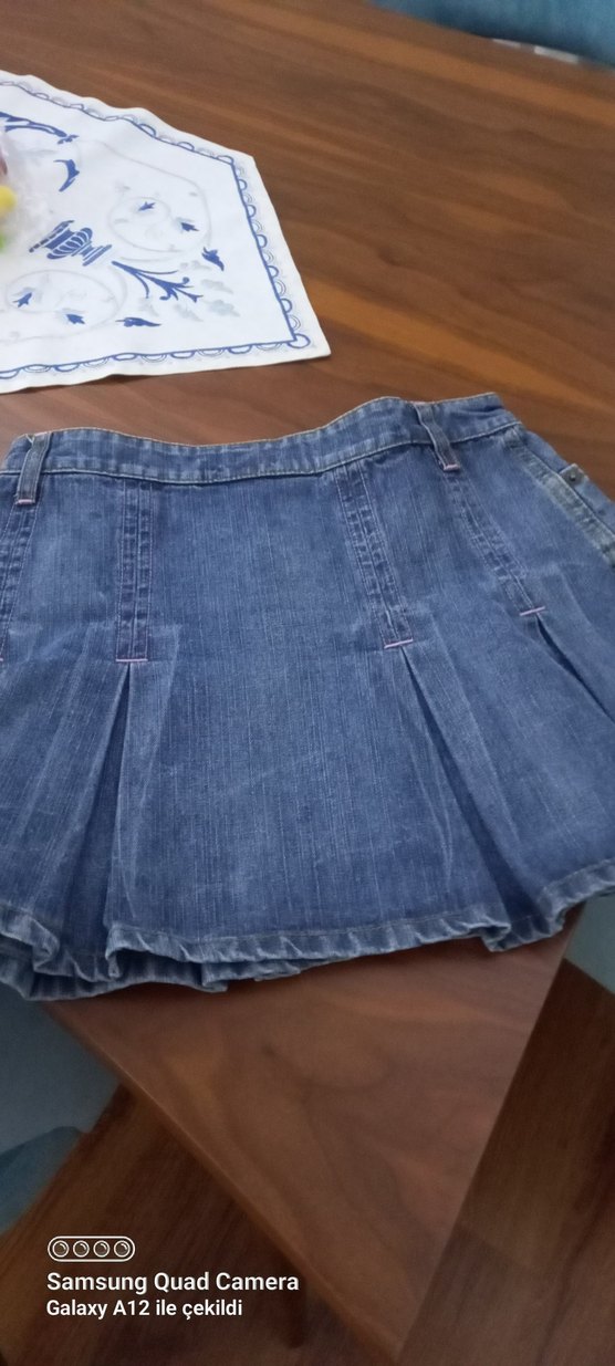 Düğmeli Mavi Denim çocuk Jean   12yaş - Görsel 2