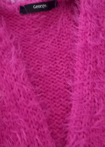 Pembe Kalp Nakışlı Kürk Detaylı Kız Hırka - Görsel 3