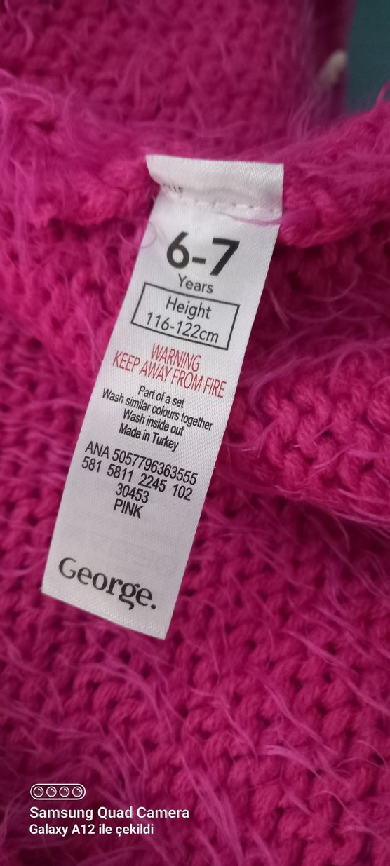 Pembe Kalp Nakışlı Kürk Detaylı Kız Hırka - Görsel 5