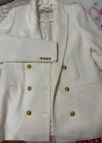 Zara Ekru Cift Sirali Ceket