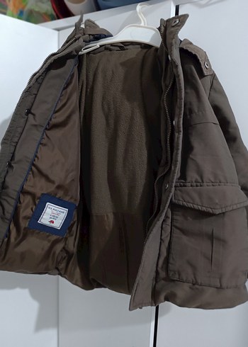 Düğmeli Erkek Çocuk haki Mont - Görsel 2