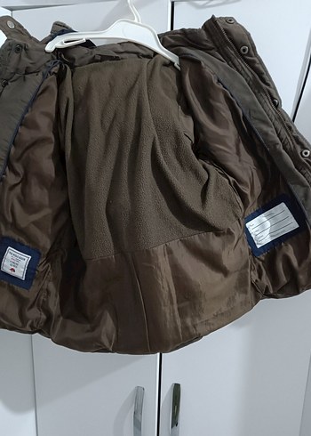 Düğmeli Erkek Çocuk haki Mont - Görsel 4