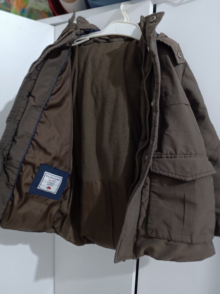 Düğmeli Erkek Çocuk haki Mont - Görsel 2