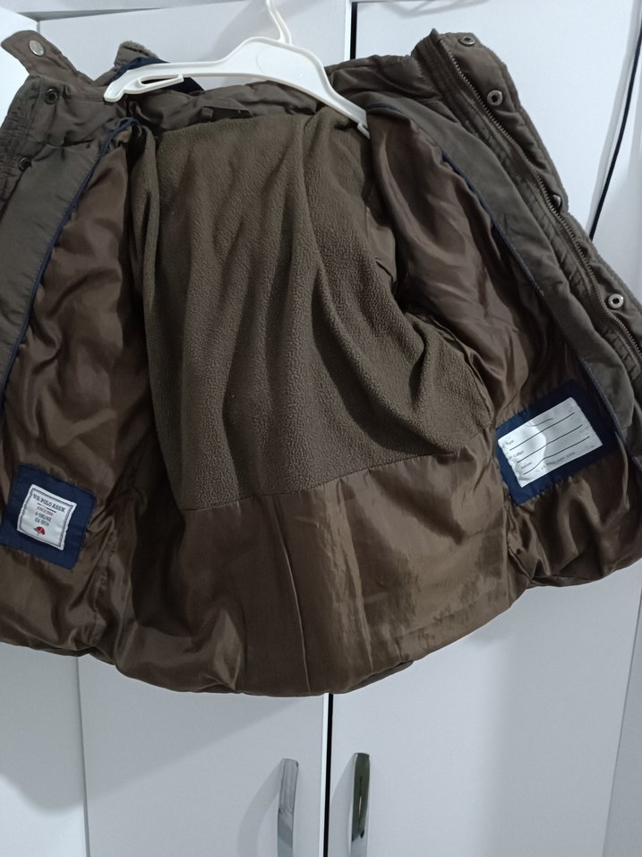 Düğmeli Erkek Çocuk haki Mont - Görsel 4