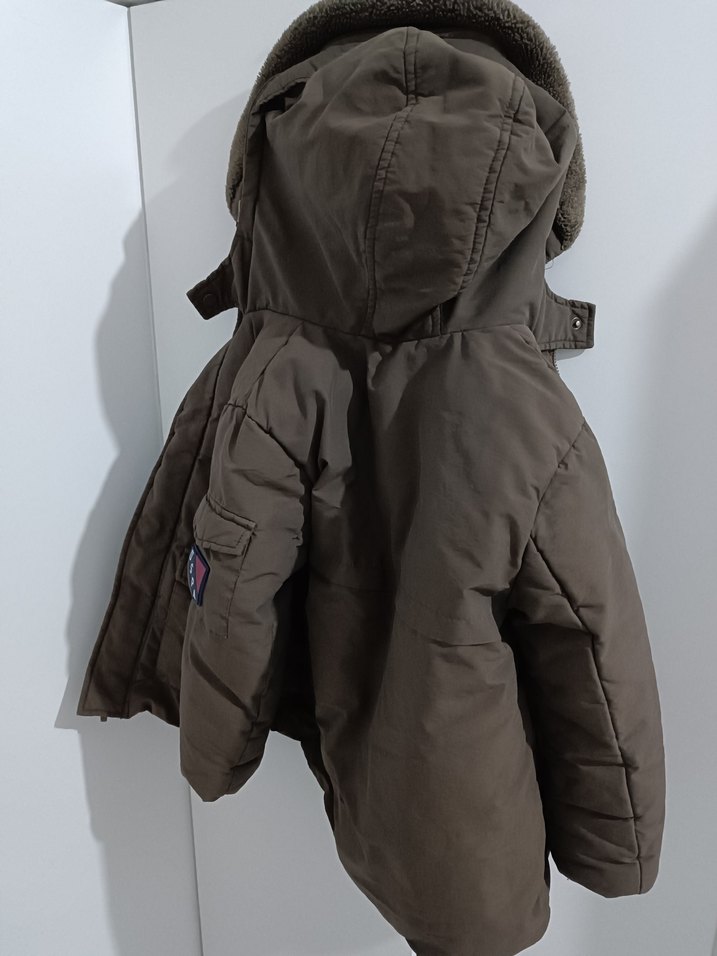 Düğmeli Erkek Çocuk haki Mont - Görsel 3