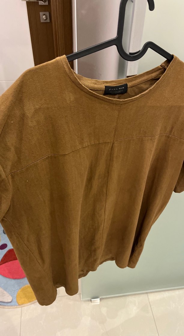 Kahverengi Süet erkek tişört - Görsel 3