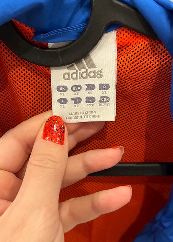 Mavi Adidas Erkek Spor Rüzgarlık Ceket - Görsel 3