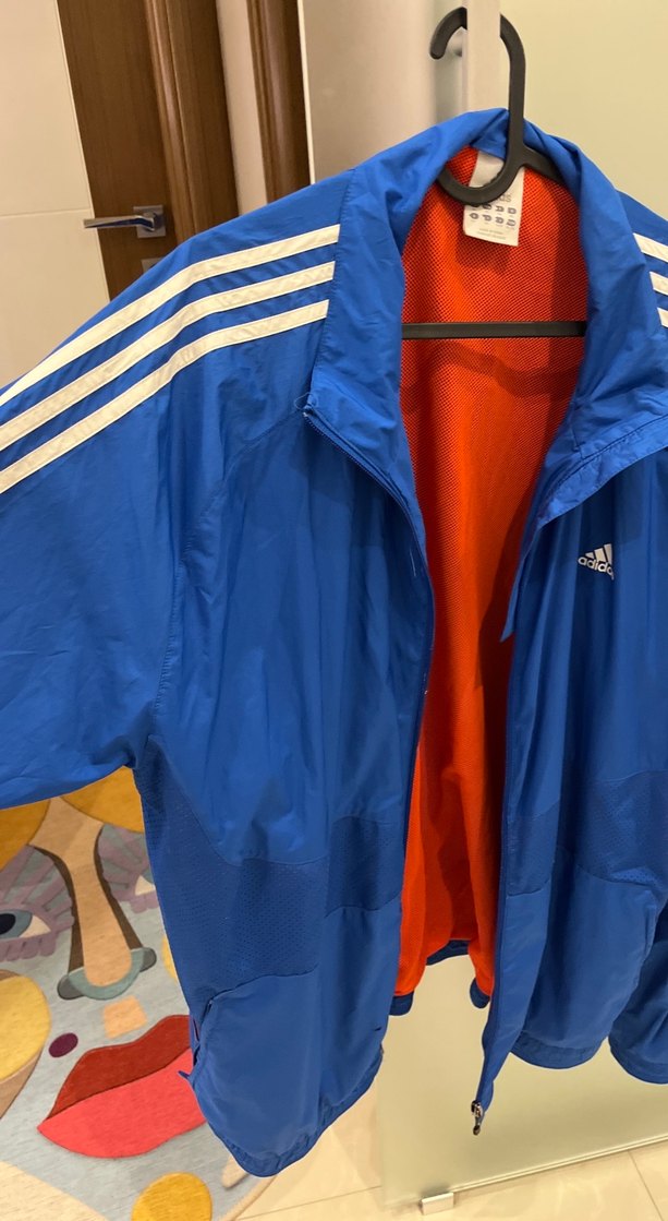 Mavi Adidas Erkek Spor Rüzgarlık Ceket - Görsel 2