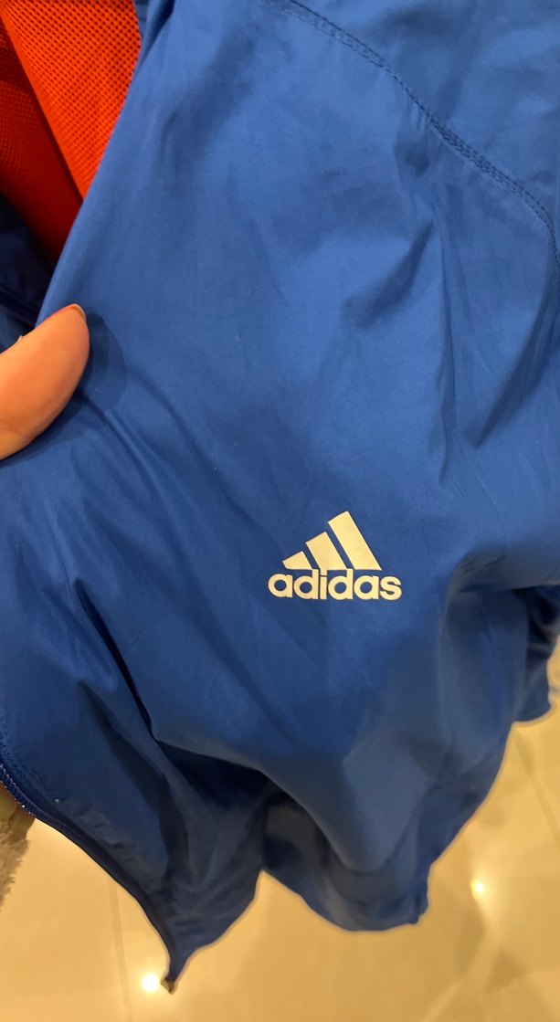 Mavi Adidas Erkek Spor Rüzgarlık Ceket - Görsel 4
