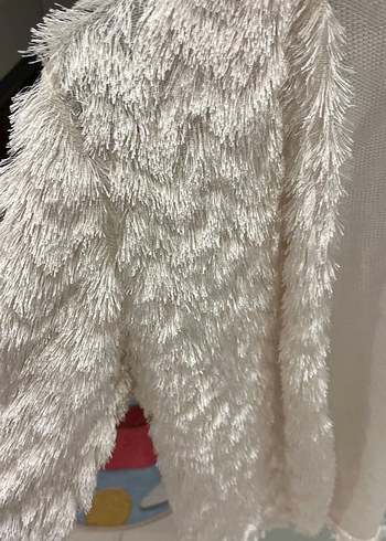 Kadın Beyaz Kürk Detaylı Midi Hırka - Görsel 3