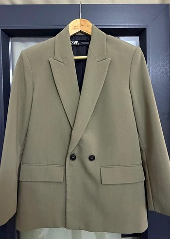 Zara Bej Cift Dugmeli Blazer Ceket