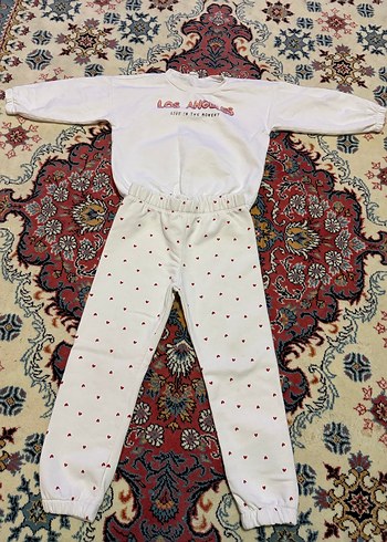 Beyaz Baskılı Kız Eşofman Takımı - Görsel 2