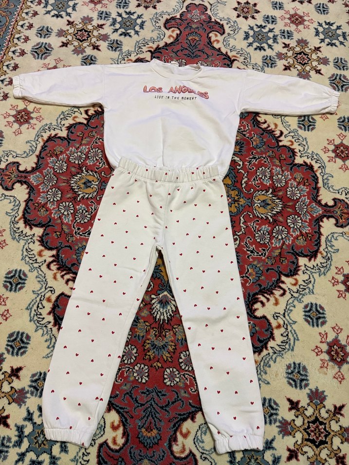 Beyaz Baskılı Kız Eşofman Takımı - Görsel 2