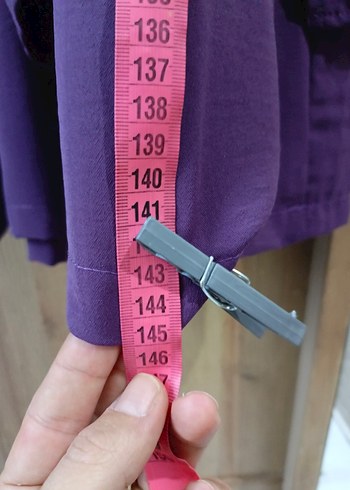 44 Beden mor Renk Mor Uzun Kollu Salaş Kadın tulum