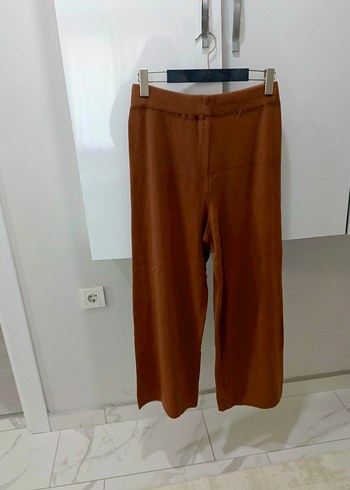 Kadın Kahverengi Salaş Midi Yün Pantolon