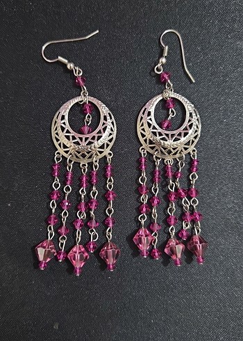 Accessorize Bohem Koyu Pembe Silver Kupeler