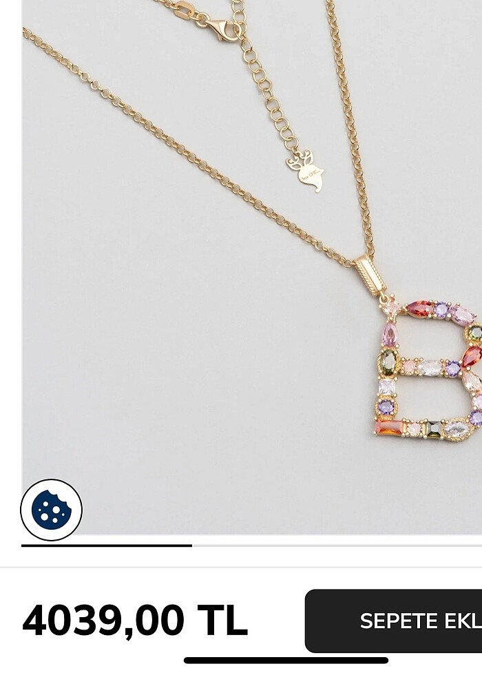 So Chic B Harfi Günışığı Renkli 18 Ayar - Görsel 4
