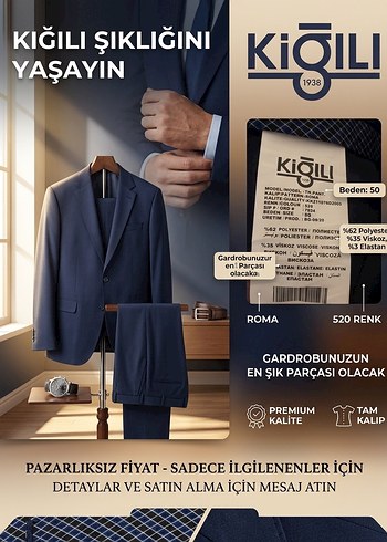 Diğer Kigili Roma Lacivert Takim Elbise