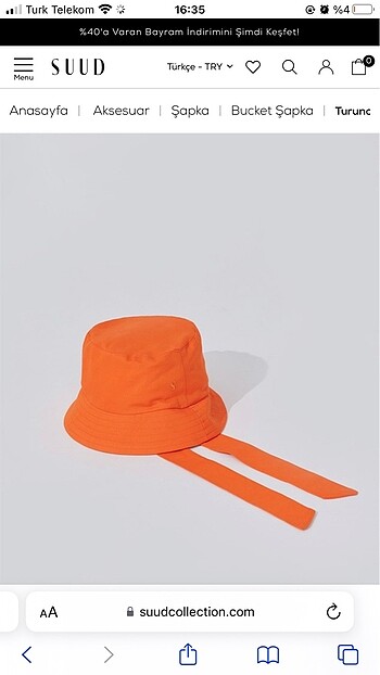 Suud Collection bucket şapka suud turuncu zara mango