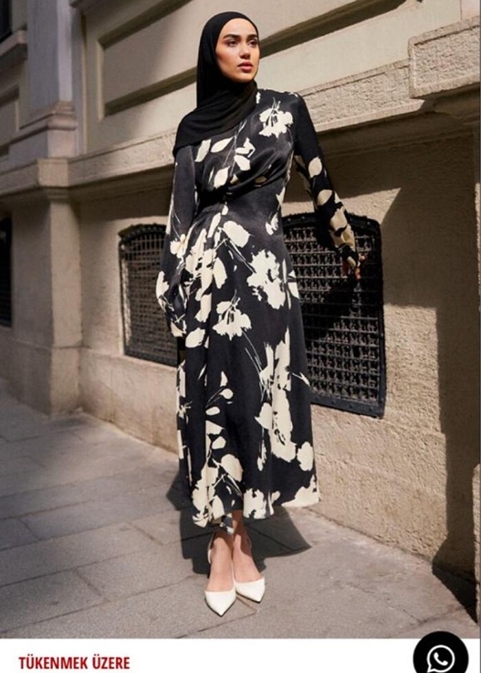 touche 36 beden etkiletli saten elbise - Görsel 3