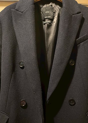 Lacivert Çift Düğmeli Kaban - Görsel 2