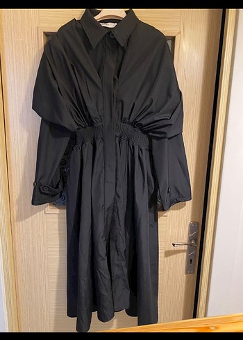 Kadın Haki Uzun Keten Salaş Trençkot - Görsel 6